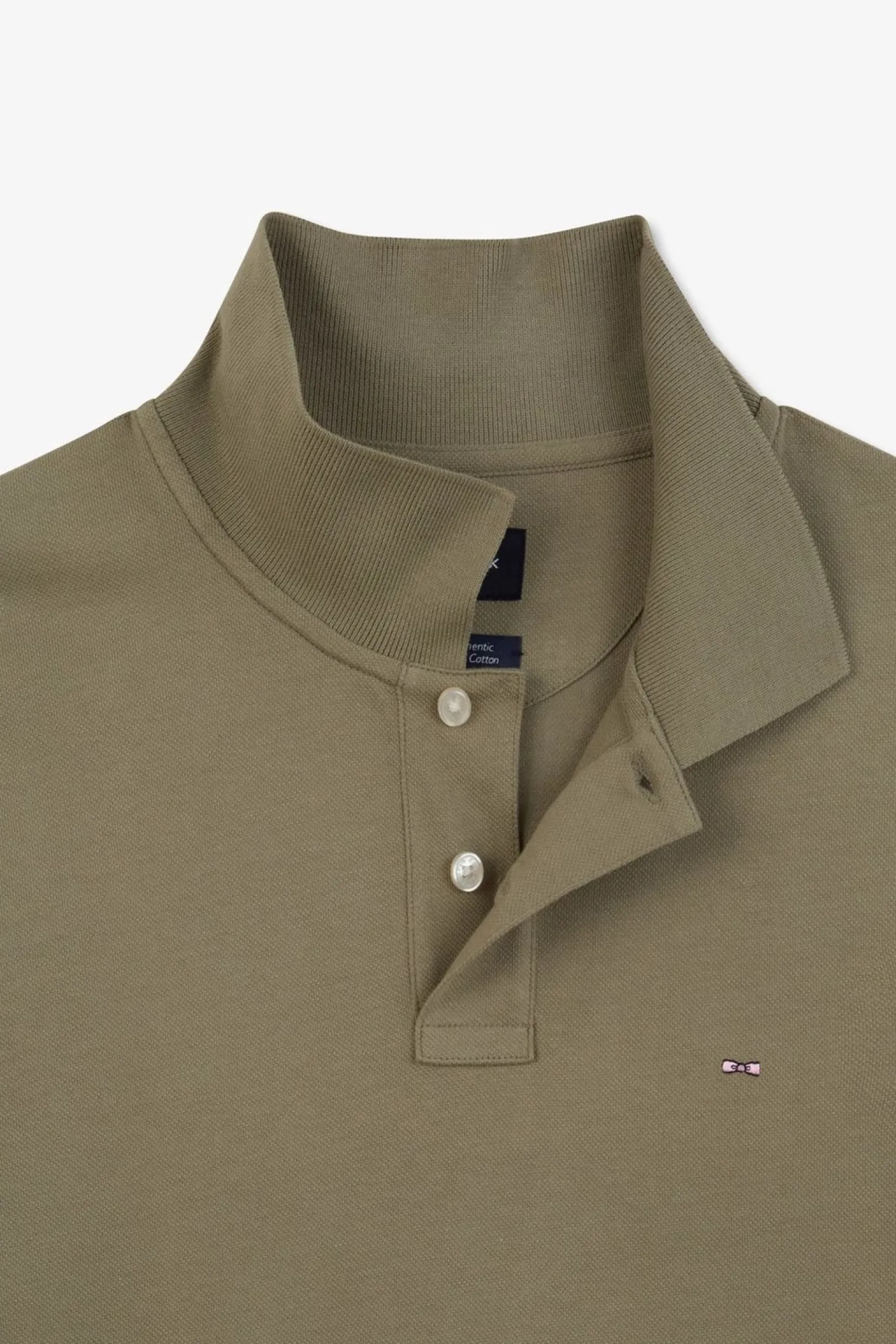 Polo Beige Uni A Manches Courtes