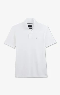 Polo Blanc En Coton Pima Stretch