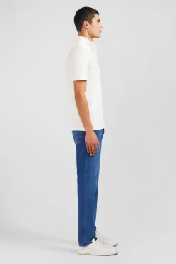 Polo Blanc En Coton Pima Stretch