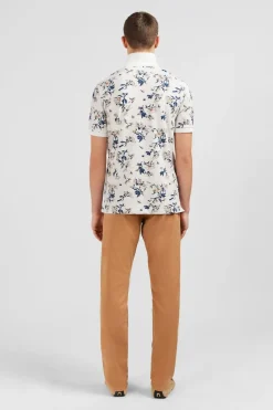 Polo Blanc Imprime Exclusif Fleuri