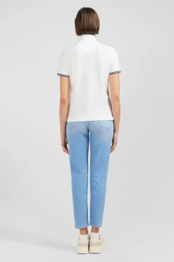 Polo Blanc Manches Courtes En Coton Pima