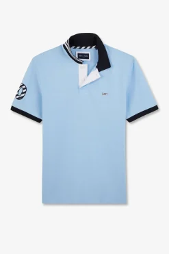 Polo Bleu Clair A Manches Courtes Numero 10