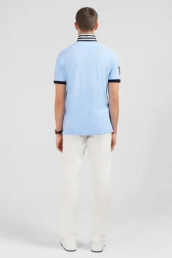 Polo Bleu Clair A Manches Courtes Numero 10