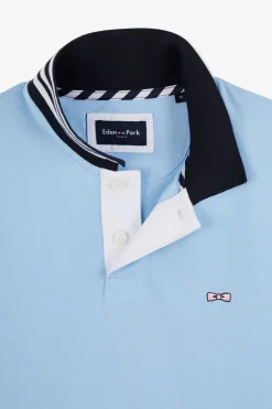 Polo Bleu Clair A Manches Courtes Numero 10