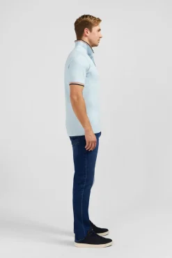 Polo Bleu Clair En Coton Pima