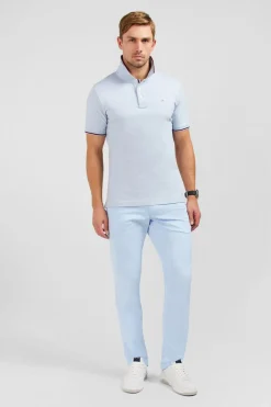 Polo Bleu Clair En Coton Pima