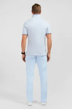Polo Bleu Clair En Coton Pima