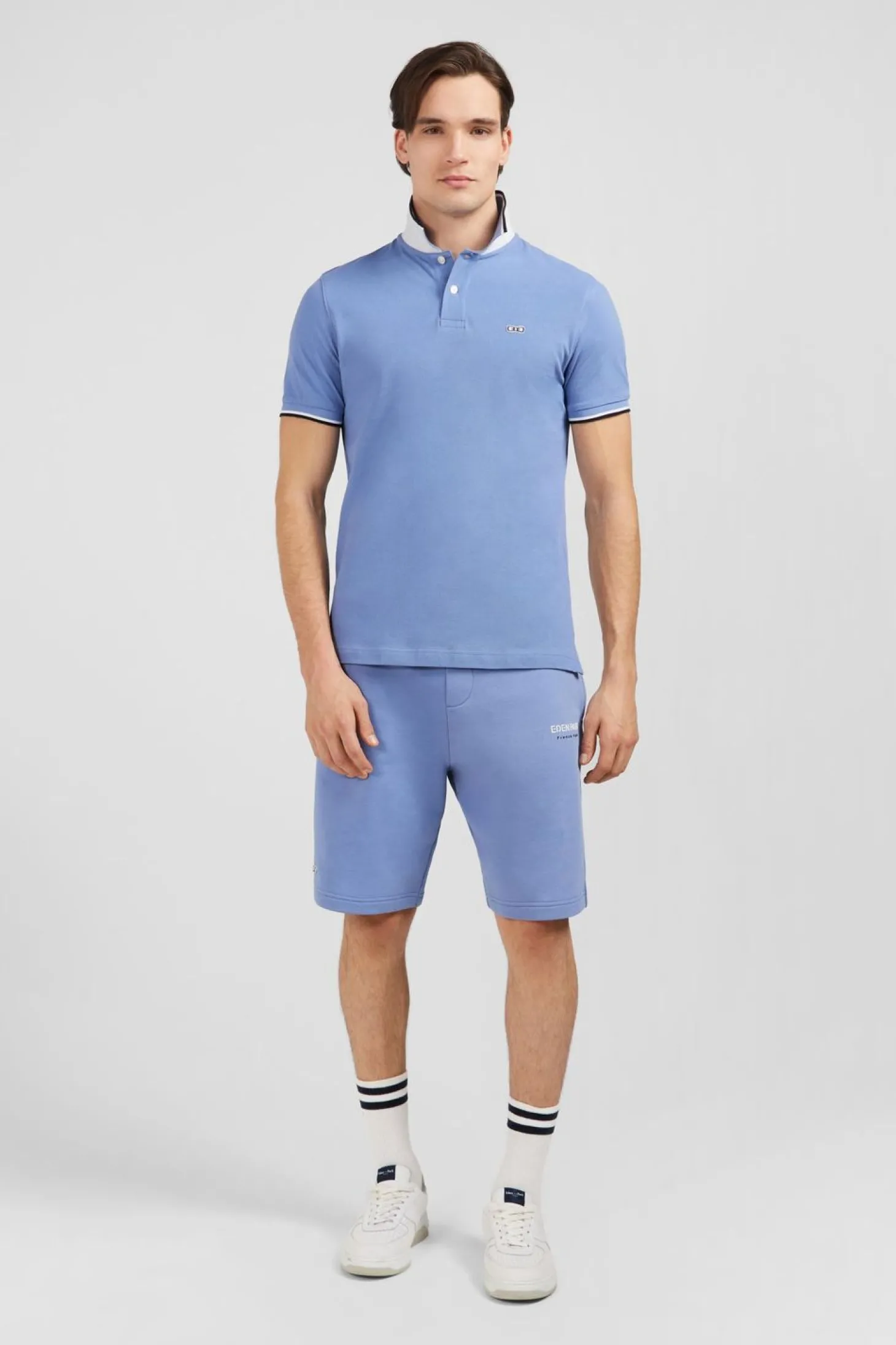 Polo Bleu Clair Manches Courtes Uni