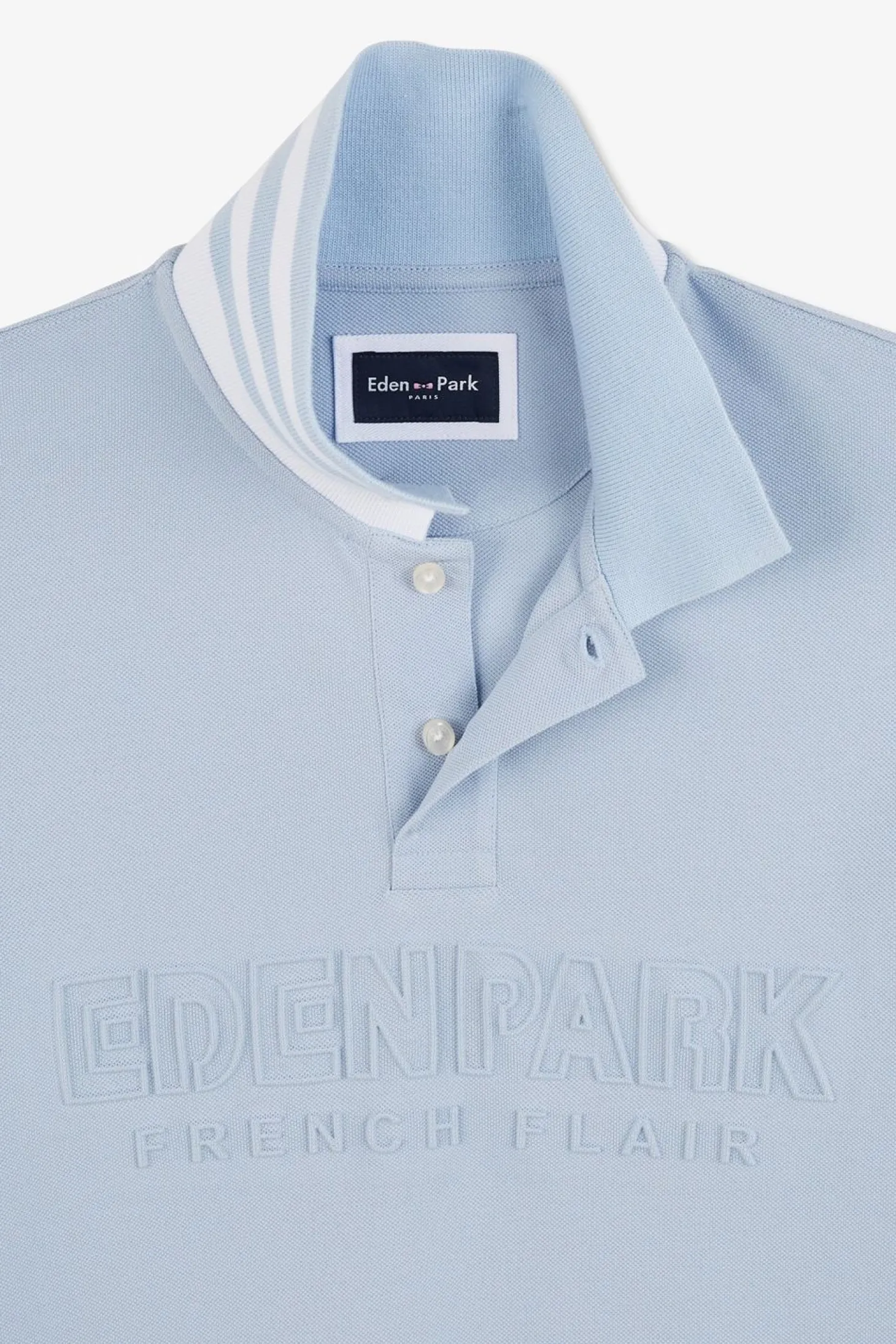 Polo Bleu Clair Manches Courtes Uni