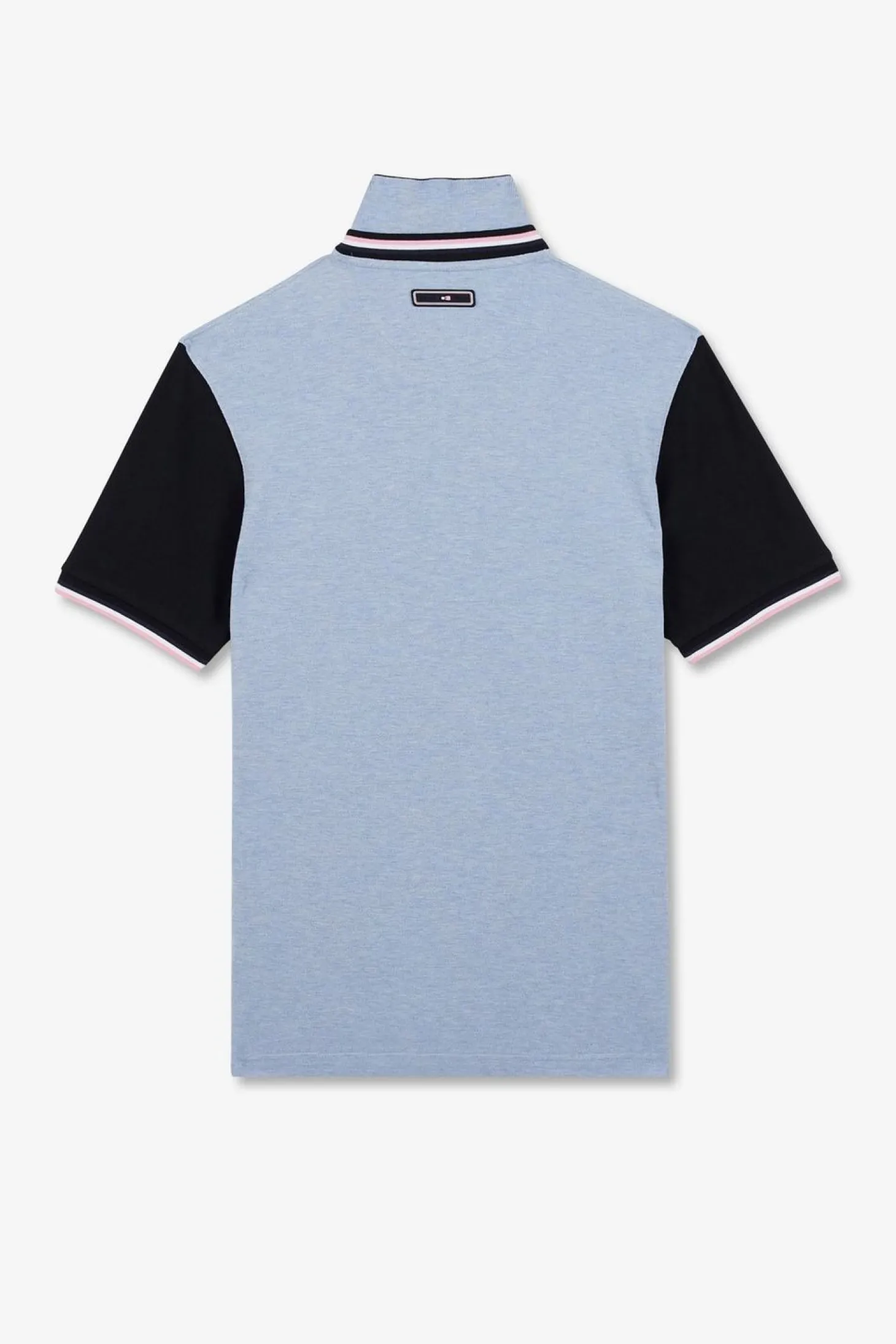 Polo Bleu Colorblock Manches Courtes