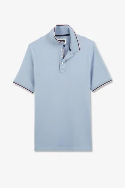Polo Bleu En Coton Pima