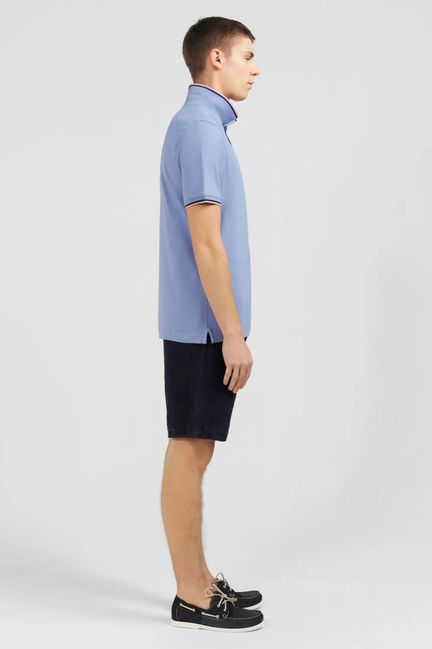 Polo Bleu En Coton Pima
