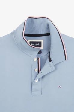 Polo Bleu En Coton Pima