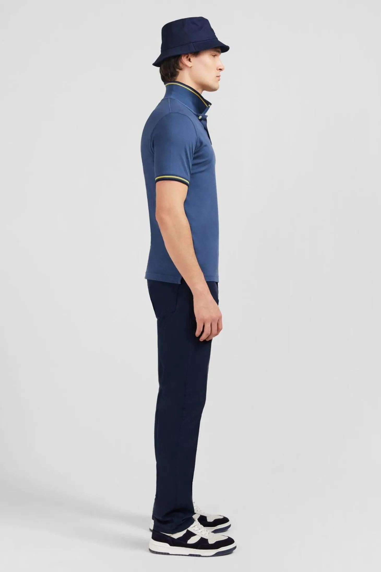 Polo Bleu En Coton Pima