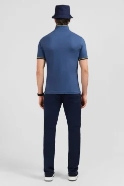 Polo Bleu En Coton Pima