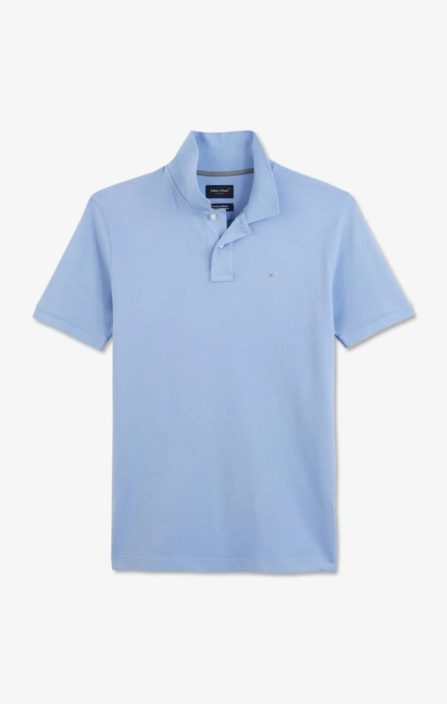 Polo Bleu En Coton Pima Stretch
