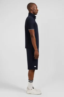Polo Bleu Fonce A Manches Courtes