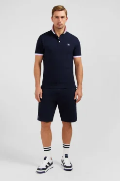 Polo Bleu Marine A Details Tricolores