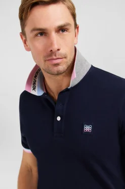 Polo Bleu Marine A Details Tricolores