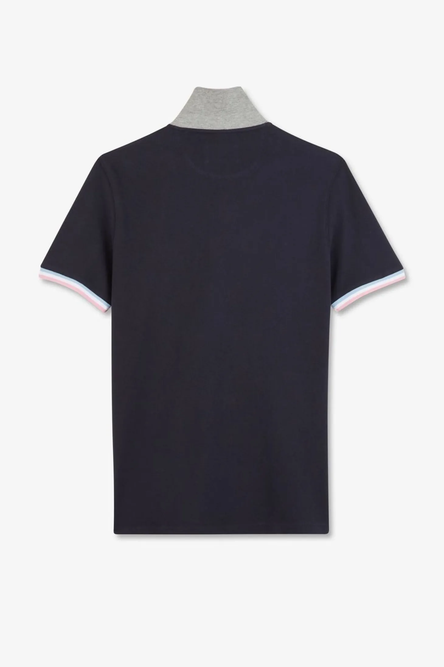 Polo Bleu Marine A Details Tricolores