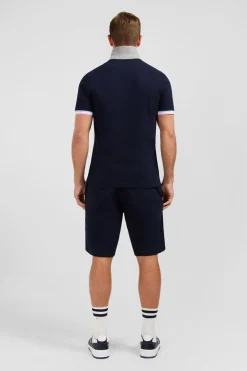 Polo Bleu Marine A Details Tricolores
