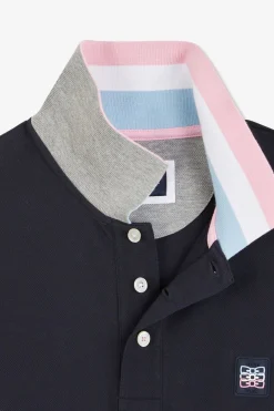 Polo Bleu Marine A Details Tricolores