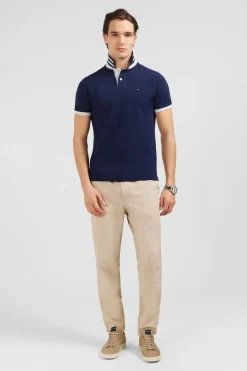 Polo Bleu Marine A Manches Courtes