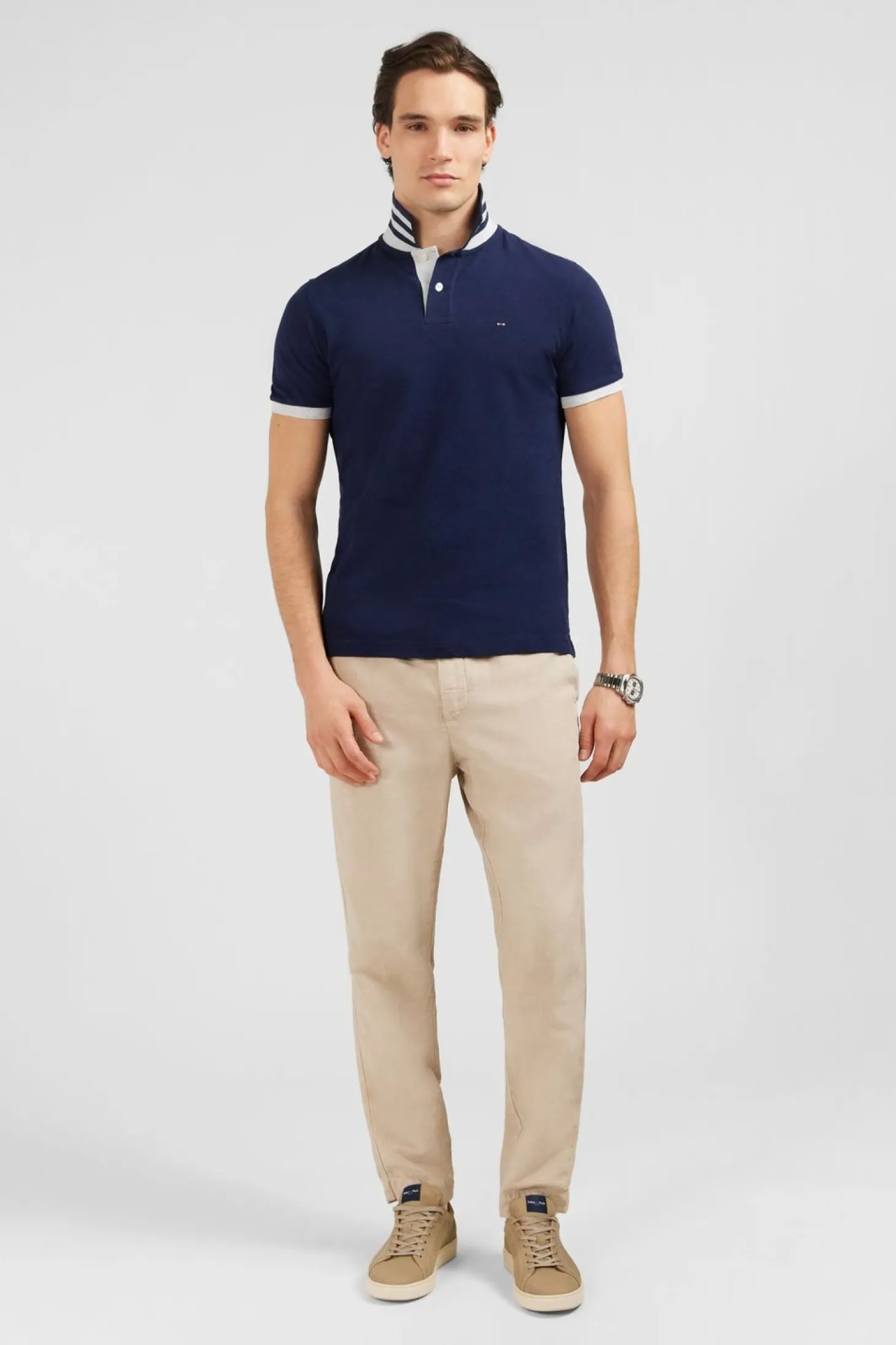 Polo Bleu Marine A Manches Courtes