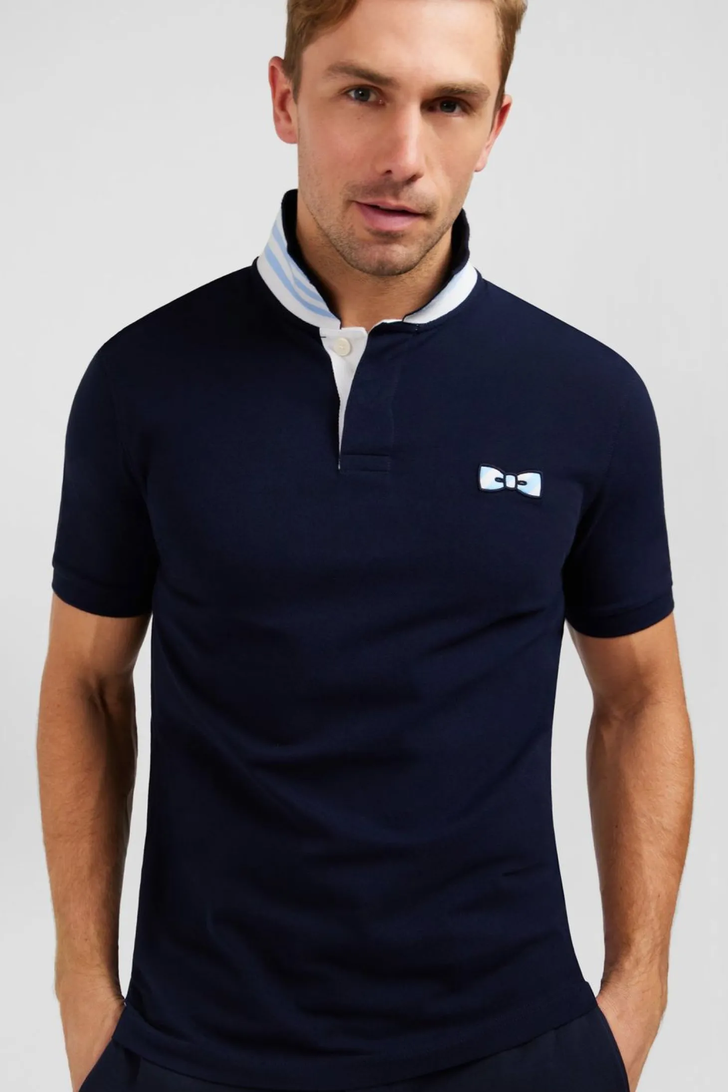 Polo Bleu Marine A Manches Courtes