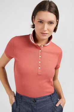 Polo Brique Manches Courtes En Coton Pima