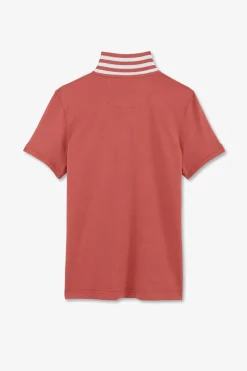 Polo Brique Manches Courtes En Coton Pima