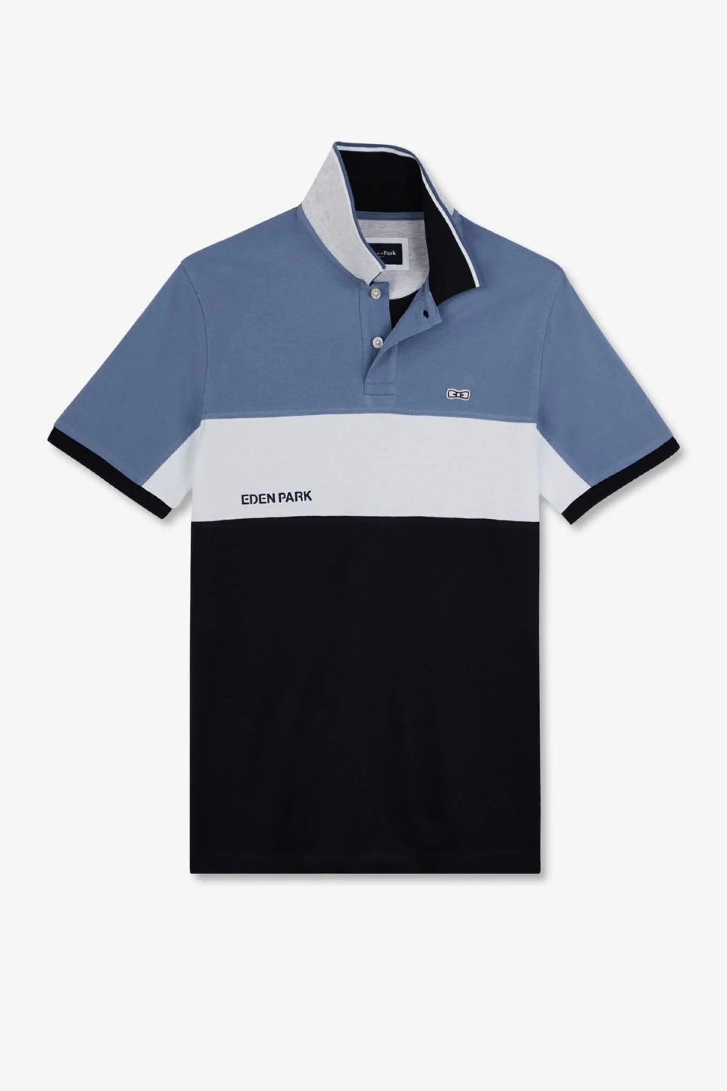 Polo Colorblock Bleu A Manches Courtes