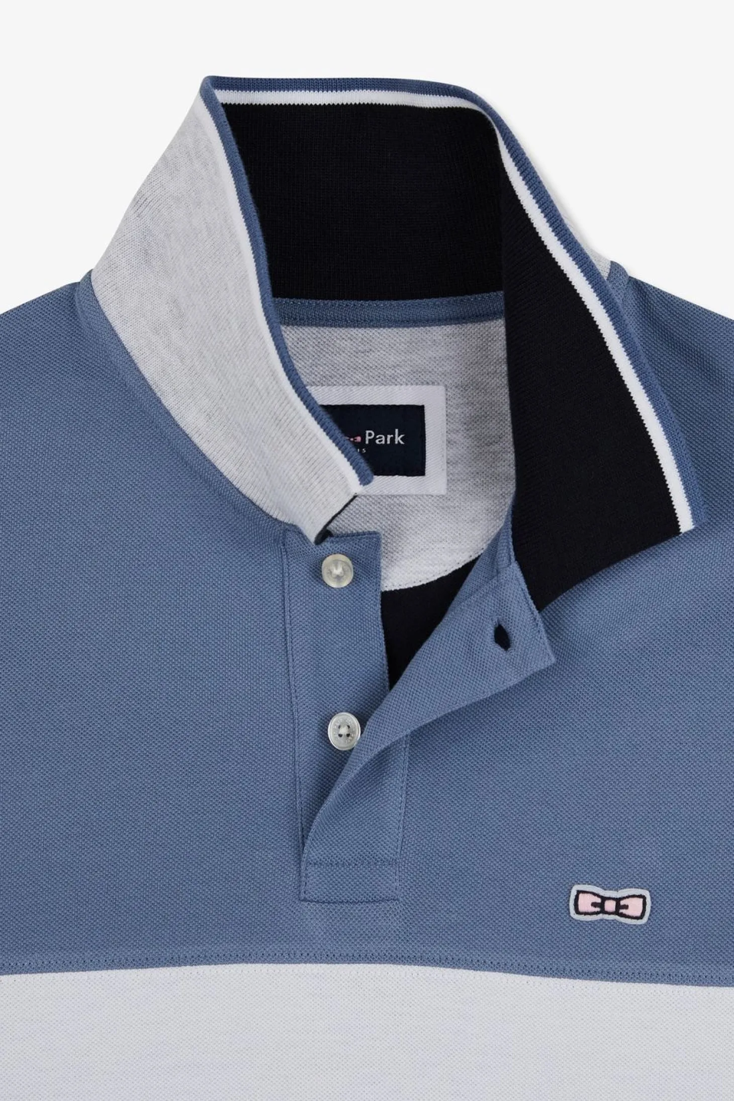 Polo Colorblock Bleu A Manches Courtes