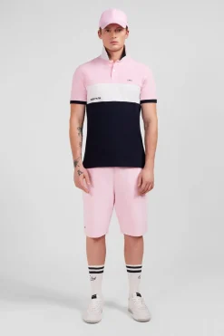 Polo Colorblock Rose A Manches Courtes