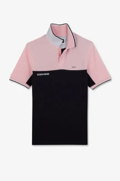 Polo Colorblock Rose A Manches Courtes