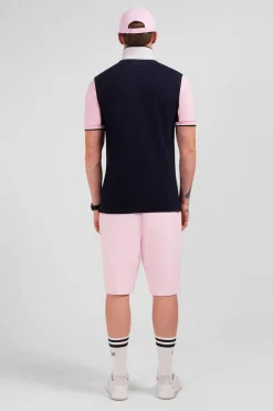 Polo Colorblock Rose A Manches Courtes