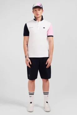 Polo Colorblock Rose En Coton Pique A Broderie Xv De France