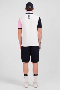 Polo Colorblock Rose En Coton Pique A Broderie Xv De France