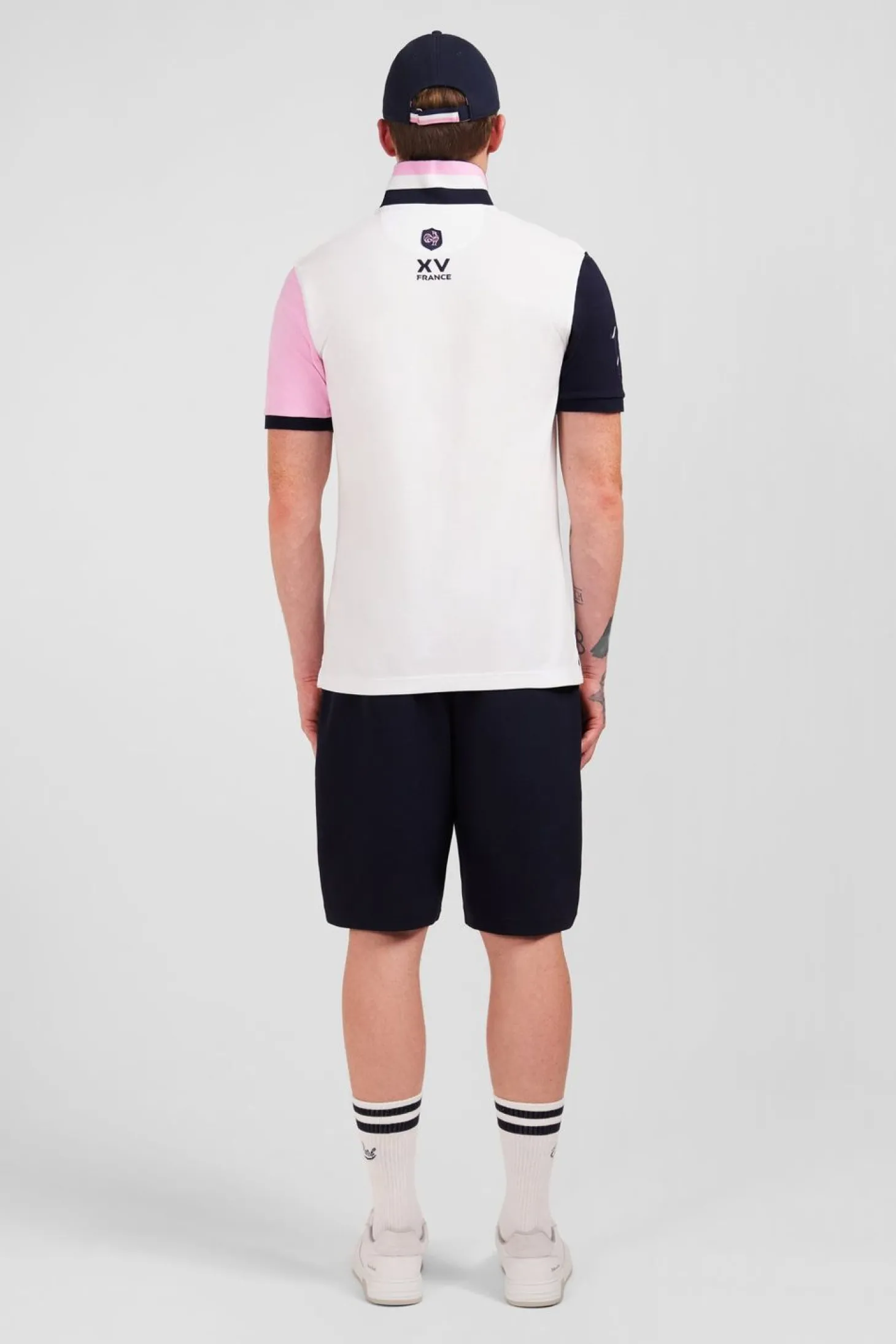Polo Colorblock Rose En Coton Pique A Broderie Xv De France