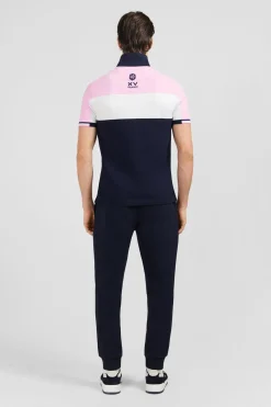 Polo Colorblock Rose En Coton Pique A Broderie Xv De France