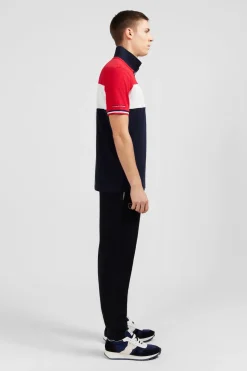 Polo Colorblock Rouge En Coton Pique A Broderie Xv De France