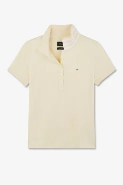 Polo Ecru Manches Courtes En Coton Pima