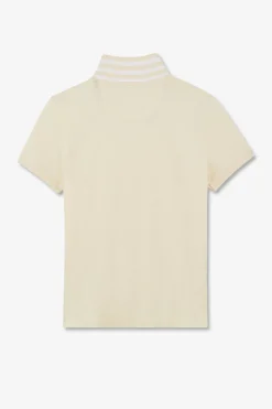 Polo Ecru Manches Courtes En Coton Pima
