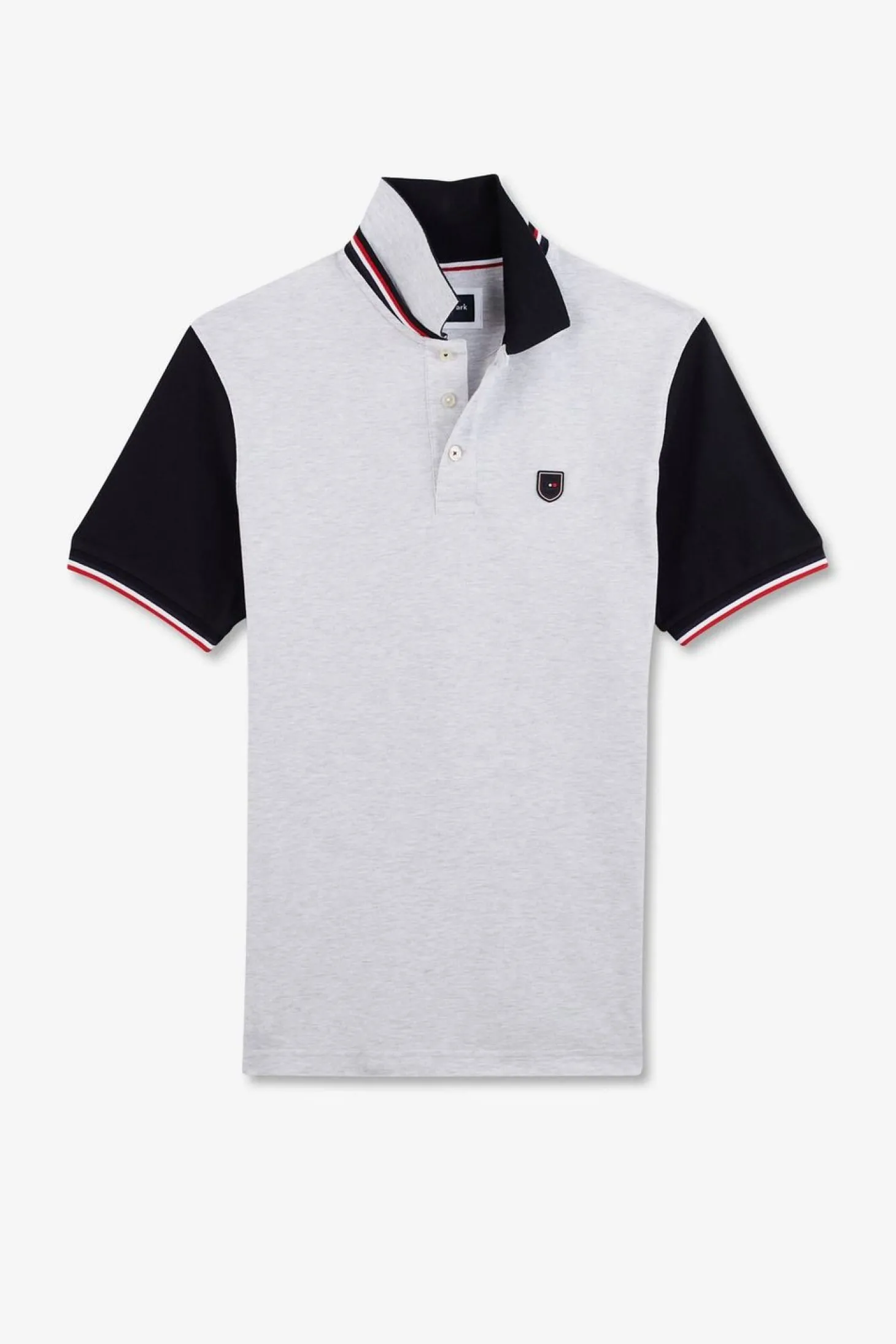 Polo Gris Colorblock Manches Courtes