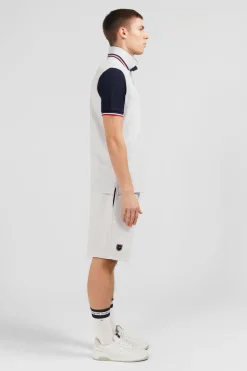 Polo Gris Colorblock Manches Courtes