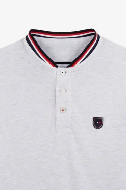Polo Gris Colorblock Manches Courtes