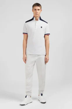 Polo Gris Colorblock Manches Courtes