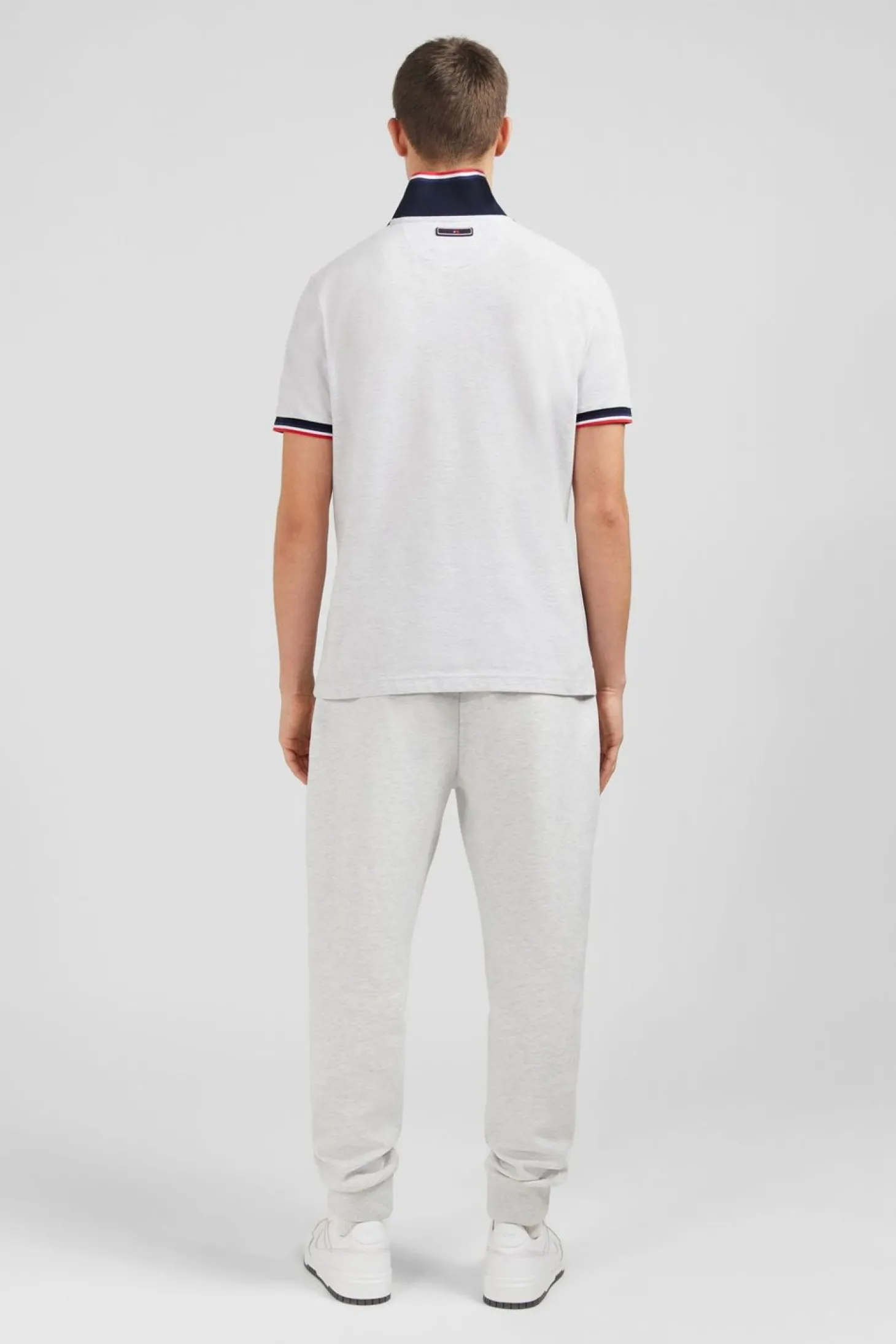 Polo Gris Colorblock Manches Courtes