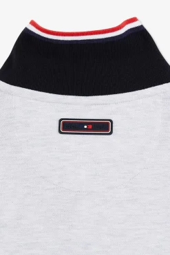 Polo Gris Colorblock Manches Courtes