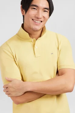 Polo Jaune Uni A Manches Courtes